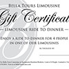 Gift Certificate design for Bella Tours Limo