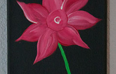 Acrylic Painting of a red flower