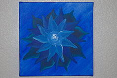 Acrylic Painting of a blue flower