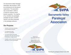 Brochure for Sacramento Valley Paralegal Association SVPA